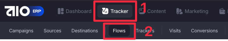 Путь к странице Flows